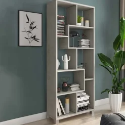 Libreria verticale 69x161h cm reversibile moderna cemento Eliza