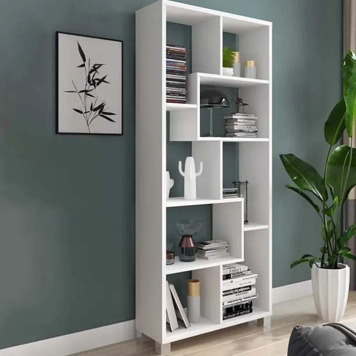 Libreria verticale 69x161h cm reversibile moderna bianco frassinato Eliza
