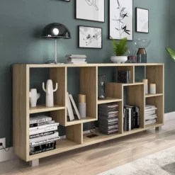 Libreria verticale 69x161h cm reversibile moderna rovere Eliza