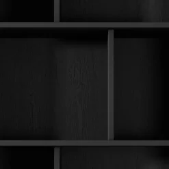 Libreria 88x194h cm 2 cassetti 8 vani a giorno nero opaco cannettato Ramis