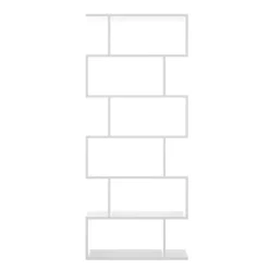 Libreria 80x192h cm design moderno bianco opaco Zaira