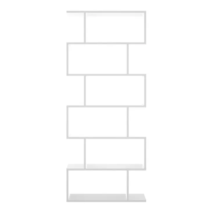 Libreria 80x192h cm design moderno bianco opaco Zaira
