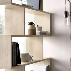 Libreria 80x192h cm design moderno rovere chiaro Zaira
