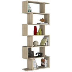Libreria 80x192h cm design moderno rovere chiaro Zaira