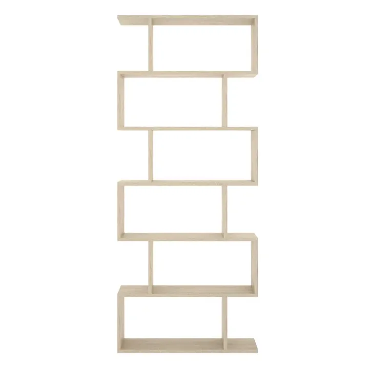 Libreria 80x192h cm design moderno rovere chiaro Zaira