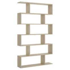 Libreria 80x192h cm design moderno rovere chiaro Zaira