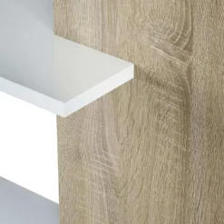 Libreria 90x180h cm moderna bianco opaco rovere Elira