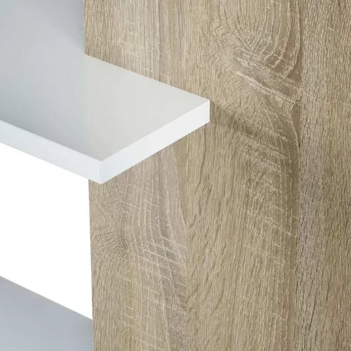 Libreria 90x180h cm moderna bianco opaco rovere Elira