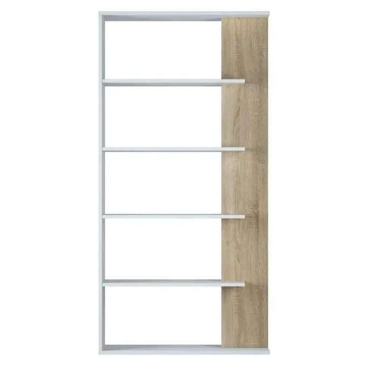 Libreria 90x180h cm moderna bianco opaco rovere Elira