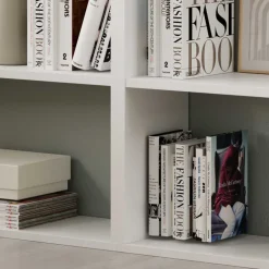 Libreria 180x180h cm moderna bianco opaco e rovere natura Aline 2