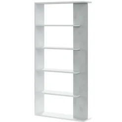 Libreria 90x180h cm moderna bianco opaco cemento Elira