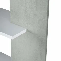 Libreria 90x180h cm moderna bianco opaco cemento Elira