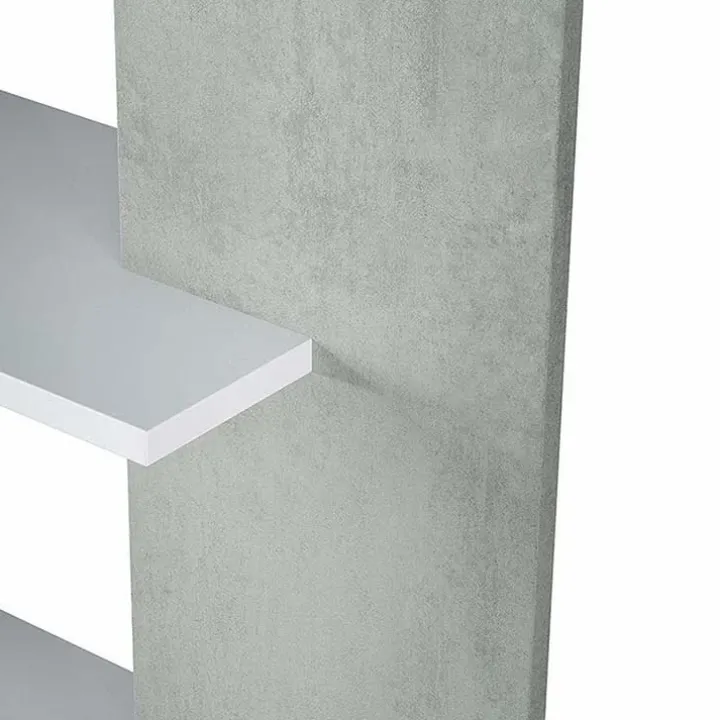 Libreria 90x180h cm moderna bianco opaco cemento Elira