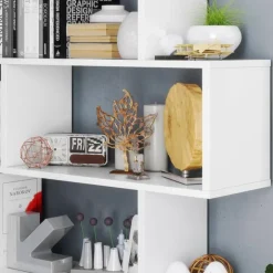 Libreria 160x192h cm moderna design bianco opaco Amira 2