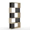Libreria 80x183h cm moderna rovere laccato nero Tape Gihome®