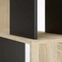 Libreria 80x183h cm moderna rovere laccato nero Tape Gihome®