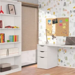 Libreria 80x201h cm moderna soggiorno bianco opaco Allan