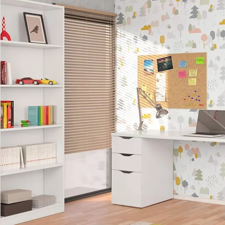 Libreria 80x201h cm moderna soggiorno bianco opaco Allan