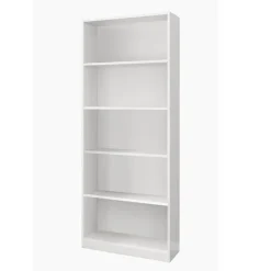 Libreria 80x201h cm moderna soggiorno bianco opaco Allan