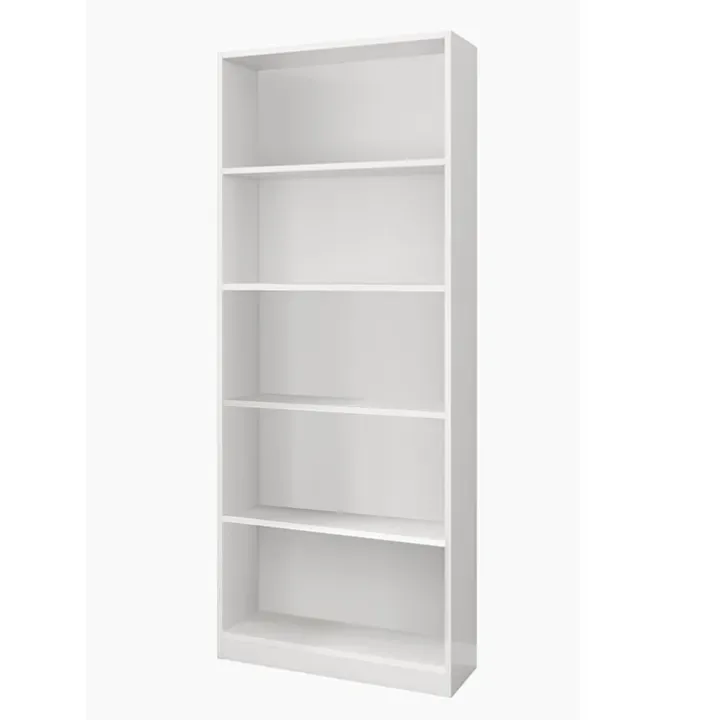 Libreria 80x201h cm moderna soggiorno bianco opaco Allan