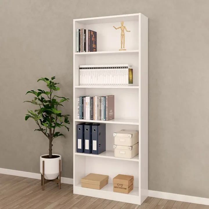 Libreria 80x201h cm moderna soggiorno bianco opaco Allan