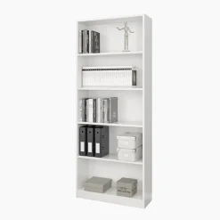Libreria 80x201h cm moderna soggiorno bianco opaco Allan
