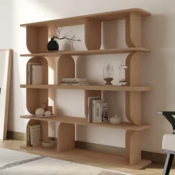 Libreria 160x156h cm moderna soggiorno rovere Bukly