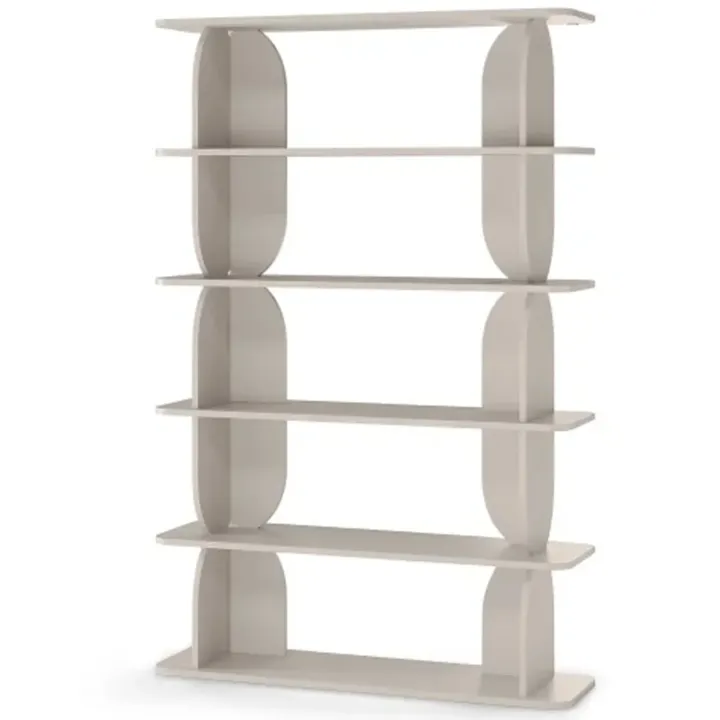 Libreria 120x185h cm moderna soggiorno cashmere Bukly