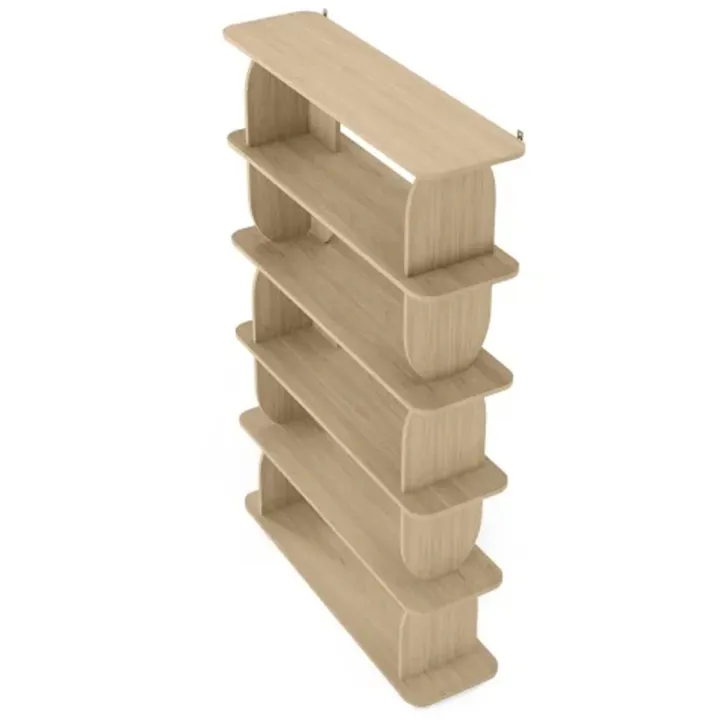 Libreria 120x185h cm moderna soggiorno rovere Bukly