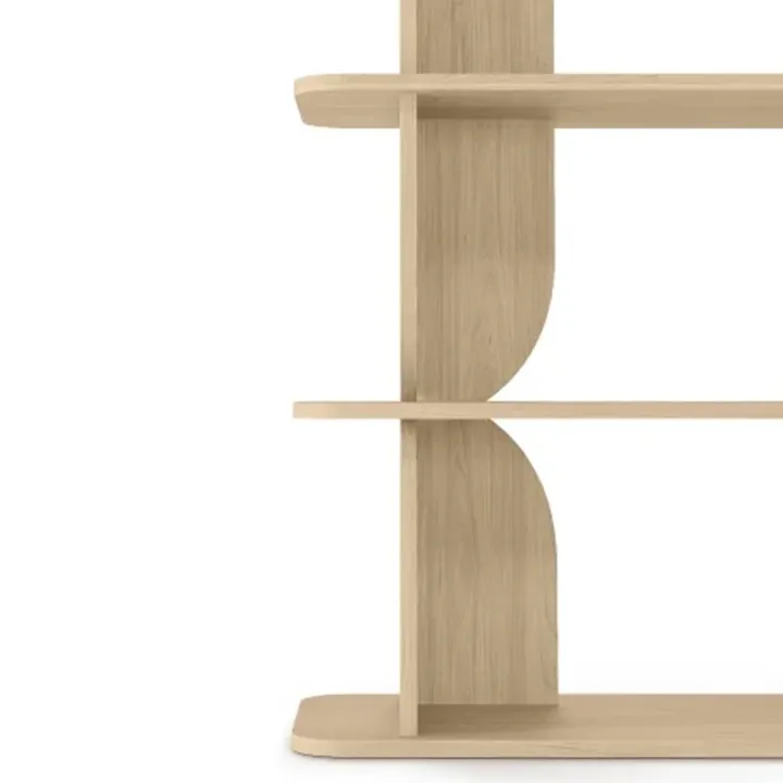 Libreria 120x185h cm moderna soggiorno rovere Bukly