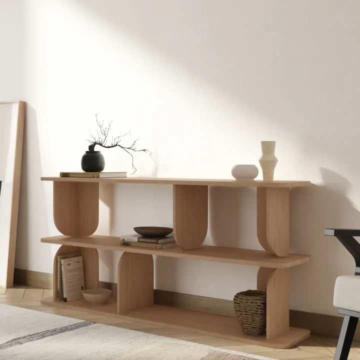 Libreria 160x78h cm moderna soggiorno rovere Bukly