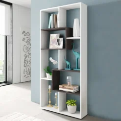 Libreria 80x180h cm multiposizione moderna bianco opaco ossido Texas