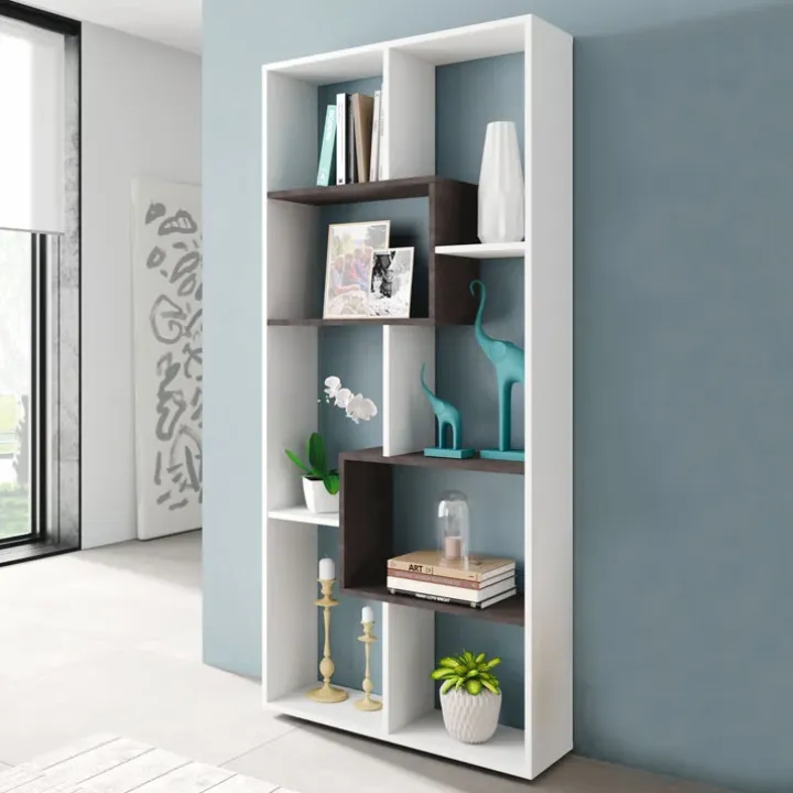 Libreria 80x180h cm multiposizione moderna bianco opaco ossido Texas