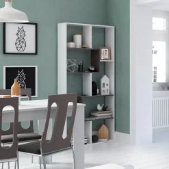 Libreria 80x180h cm multiposizione moderna bianco opaco ossido Texas