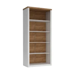 Libreria 90x198h cm 5 ripiani bianco frassinato rovere Provenza