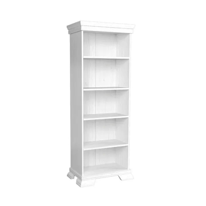 Libreria 68x193h cm 5 ripiani shabby bianco frassinato Kelly