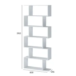 Libreria 80x191h cm ufficio moderna bianco opaco Carry