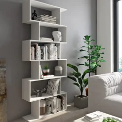 Libreria 80x191h cm ufficio moderna bianco opaco Carry