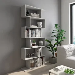 Libreria 80x191h cm ufficio moderna grigio Carry