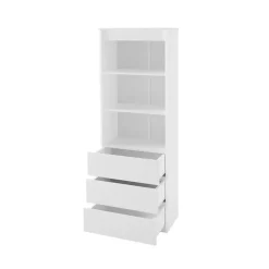Libreria 60x180h cm 3 vani a giorno 3 cassetti moderna bianco Sterling
