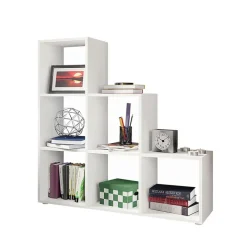 Libreria 105x108h cm 6 vani a giorno moderna bianco Reading
