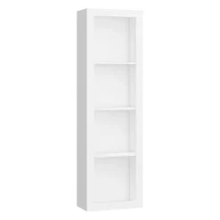 Libreria 60x198h cm 4 vani moderna soggiorno bianco opaco Xena