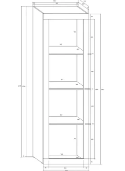 Libreria 60x198h cm 4 vani moderna soggiorno bianco opaco Xena