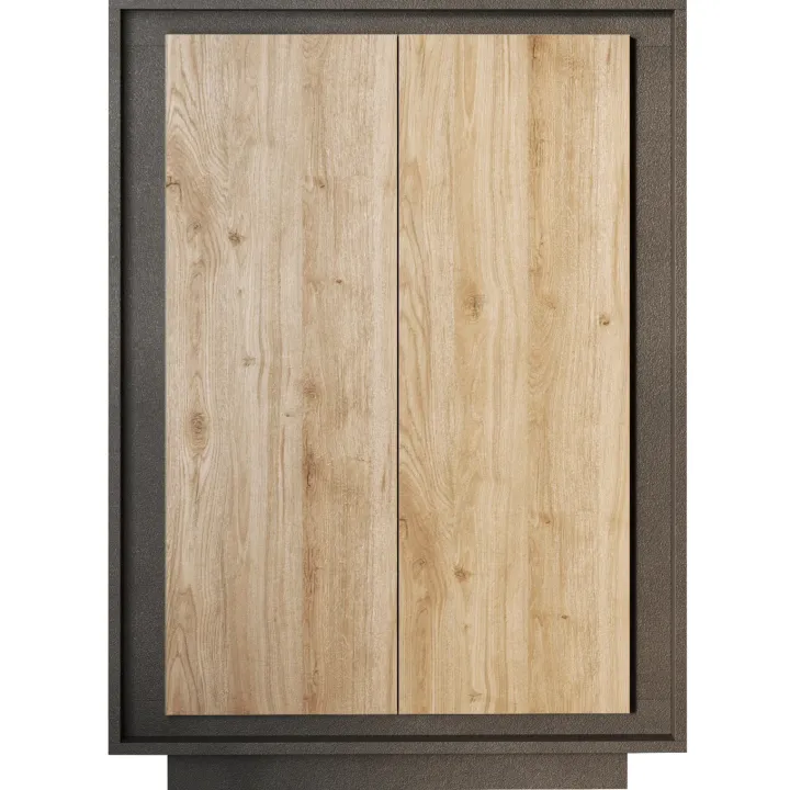 Madia alta 106x171h cm 2 ante antracite rovere chiaro Deluxe