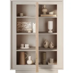 Madia alta 106x171h cm 2 ante beige rovere chiaro Deluxe