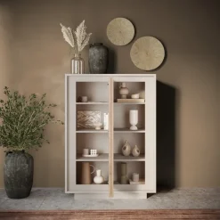 Madia alta 106x171h cm 2 ante beige rovere chiaro Deluxe