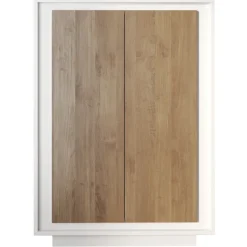 Madia alta 106x171h cm 2 ante bianco opaco rovere scuro Deluxe