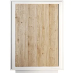 Madia alta 106x171h cm 2 ante bianco opaco rovere chiaro Deluxe