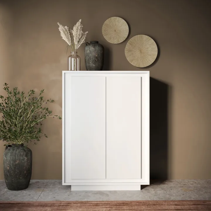 Madia alta 106x171h cm 2 ante bianco opaco Deluxe