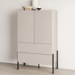Madia alta 90x150h cm 2 ante 4 cassetti beige cashmere Simple